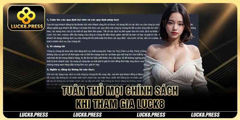 Luck8 35 Tuân thủ mọi chính sách khi tham gia Luck8